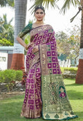 Purple Paithani Silk Saree | Traditional Wedding Wear