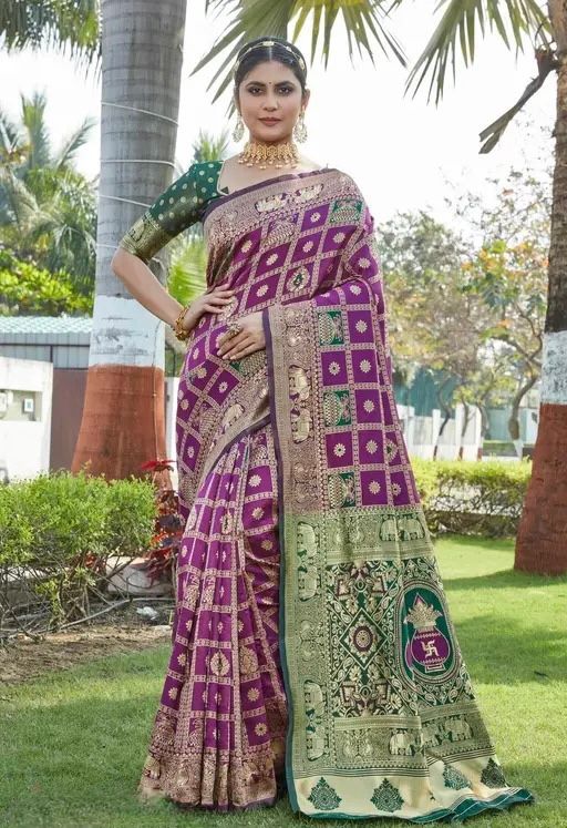 Purple Paithani Silk Saree | Traditional Wedding Wear
