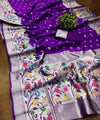 Purple Paithani Silk Saree | Traditional Wedding Wear