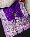 Purple Paithani Silk Saree | Traditional Wedding Wear