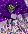 Purple Paithani Silk Saree | Traditional Wedding Wear