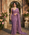 Purple Rangoli Crush Saree with Sequin Bits Blouse | RD VIAANA