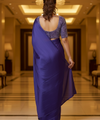 Purple Satin Bollywood Saree with Moti Work Designer Blouse | RD DIVISHA
