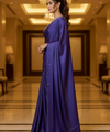 Purple Satin Bollywood Saree with Moti Work Designer Blouse | RD DIVISHA