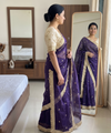 Purple Space Satin Sequence Work Saree for Party & Wedding | RD APEXA