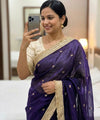 Purple Space Satin Sequence Work Saree for Party & Wedding | RD APEXA