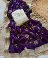 Purple Space Satin Sequin Bits Work Saree for Party Wear | RD RAADO