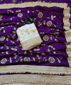 Purple Space Satin Sequin Bits Work Saree for Party Wear | RD RAADO