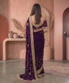 Purple Space Satin Sequin Bits Work Saree for Party Wear | RD RAADO