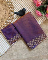 Purple Space Silk Jarkan Work Saree for Wedding & Party | RD TAMANAH
