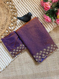 Purple Space Silk Jarkan Work Saree for Wedding & Party | RD TAMANAH