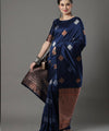 Rama Banarasi Silk Saree | Traditional Zari Weave