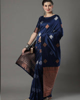 Rama Banarasi Silk Saree | Traditional Zari Weave