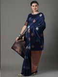 Rama Banarasi Silk Saree | Traditional Zari Weave