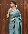 Rama Banarasi Silk Saree | Traditional Zari Weave