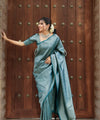 Rama Banarasi Silk Saree | Traditional Zari Weave