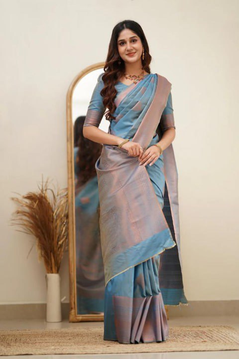 Rama Banarasi Silk Saree | Wedding & Reception Wear detail view