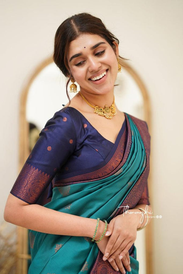 Rama Banarasi Silk Saree | Wedding & Reception Wear