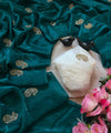 Rama Chiffon Party Wear Saree with Siroski & Moti Work | RD KHUSHI