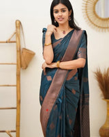 Rama Jacquard Silk Saree | Ethnic Wear for Women