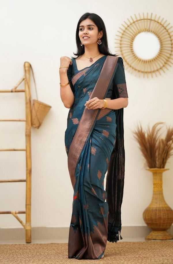 Rama Jacquard Silk Saree | Ethnic Wear for Women