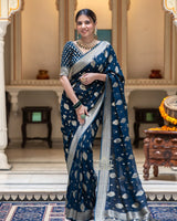 Rama Jacquard Silk Saree | Traditional Wedding Wear