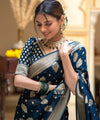 Rama Jacquard Silk Saree | Traditional Wedding Wear