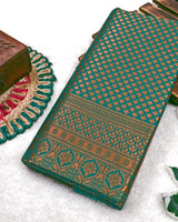 Rama Kanjivaram Silk Saree | Bridal & Festive Wear