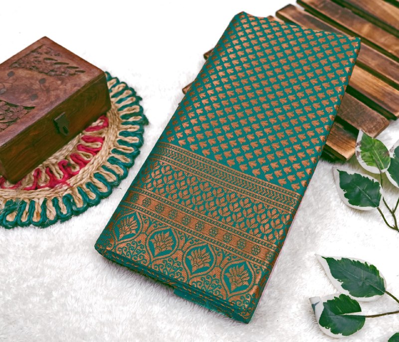 Rama Kanjivaram Silk Saree | Bridal & Festive Wear