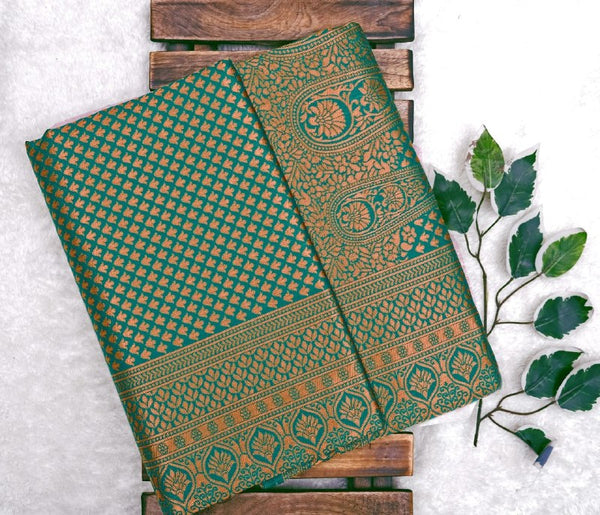 Rama Kanjivaram Silk Saree | Bridal & Festive Wear