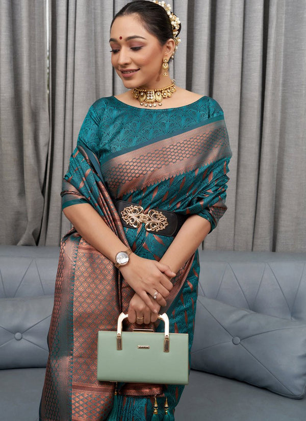 Rama Kanjivaram Silk Saree | Ethnic Wear for Women