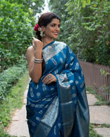 Rama Kanjivaram Silk Saree | Traditional Zari Weave
