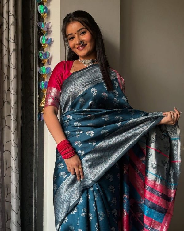 Rama Paithani Silk Saree | Bridal & Festive Wear