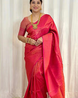 Rani Pink Banarasi Silk Saree | Bridal & Festive Wear