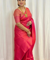 Rani Pink Banarasi Silk Saree | Bridal & Festive Wear