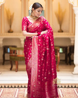 Rani Pink Banarasi Silk Saree | Ethnic Wear for Women