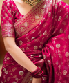 Rani Pink Banarasi Silk Saree | Ethnic Wear for Women