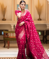 Rani Pink Banarasi Silk Saree | Ethnic Wear for Women