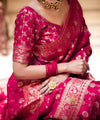 Rani Pink Banarasi Silk Saree | Ethnic Wear for Women