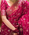 Rani Pink Banarasi Silk Saree | Ethnic Wear for Women