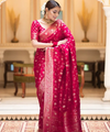 Rani Pink Banarasi Silk Saree | Ethnic Wear for Women
