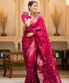 Rani Pink Banarasi Silk Saree | Ethnic Wear for Women