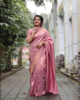 Rani Pink Banarasi Silk Saree | Festive & Party Wear