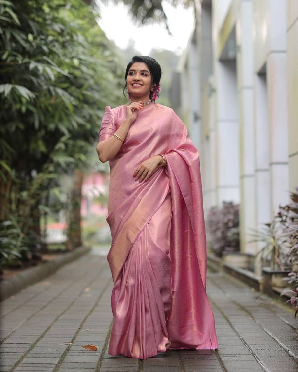 Rani Pink Banarasi Silk Saree | Festive & Party Wear