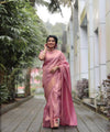 Rani Pink Banarasi Silk Saree | Festive & Party Wear