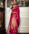 Rani Pink Banarasi Silk Saree | Wedding & Festive Wear