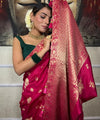 Rani Pink Banarasi Silk Saree | Wedding & Festive Wear