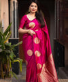Rani Pink Banarasi Silk Saree | Wedding & Festive Wear