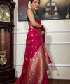 Rani Pink Banarasi Silk Saree | Wedding & Festive Wear
