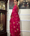 Rani Pink Banarasi Silk Saree | Wedding & Festive Wear